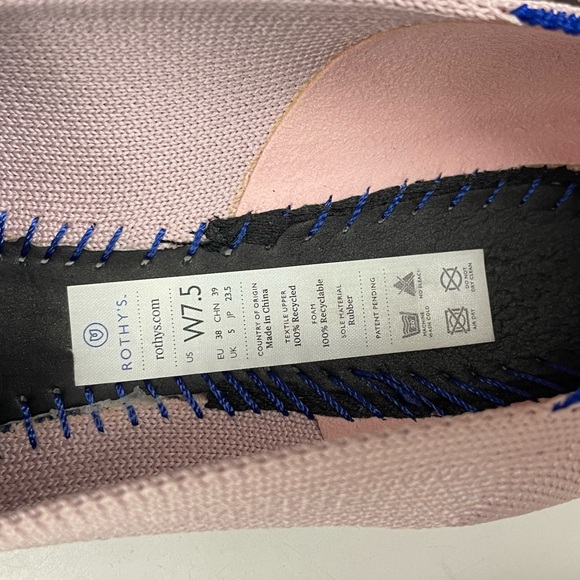 Rothy's Petal Pink The Point Pointed Toe Slip On Ballet Flats Shoes Size 7.5 - Picture 4 of 5